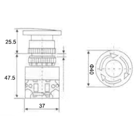 Выключатель-кнопка 10А Ø22 красная Аварийная остановка (Y090-11ZS)  REXANT