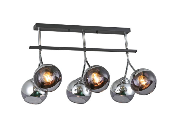 Люстра потолочная AREZZO 560х360х370мм 6хE27 металл черн. хромRitter 52554 7