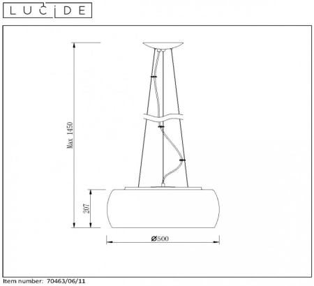 Подвесная люстра LUCIDE 70463/06/11