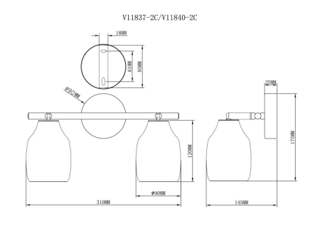 Спот Moderli V11837-2C