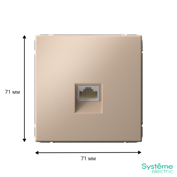 Розетка компьютерная ArtGallery RJ45 кат.6A механизм песочн. SE GAL001286