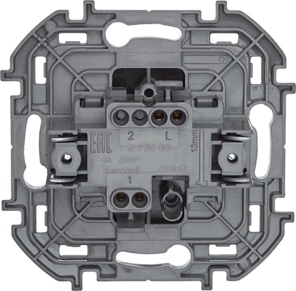 Выключатель кнопочный Inspiria 6А 250В без фиксации НО/НЗ механизм антрацит IEK 673693
