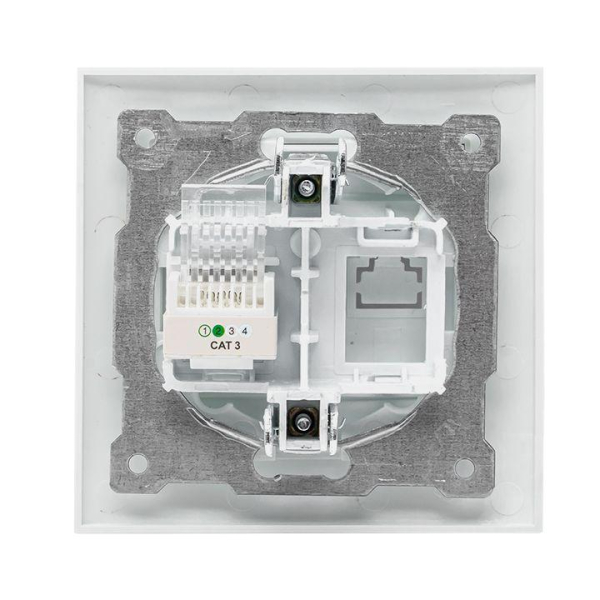 Розетка телефонная 1-м СП Валенсия RJ11 бел. PROxima EKF EWT01-034-10