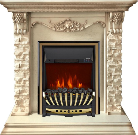 Royal Flame Каминокомплект Adriana - Cлоновая кость с очагом Aspen Gold