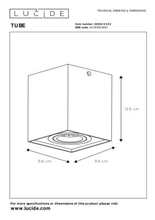 Накладной светильник LUCIDE 22953/01/02