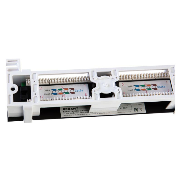 Панель коммутационная настенная, 12 портов, UTP, RJ-45, CAT 5e REXANT