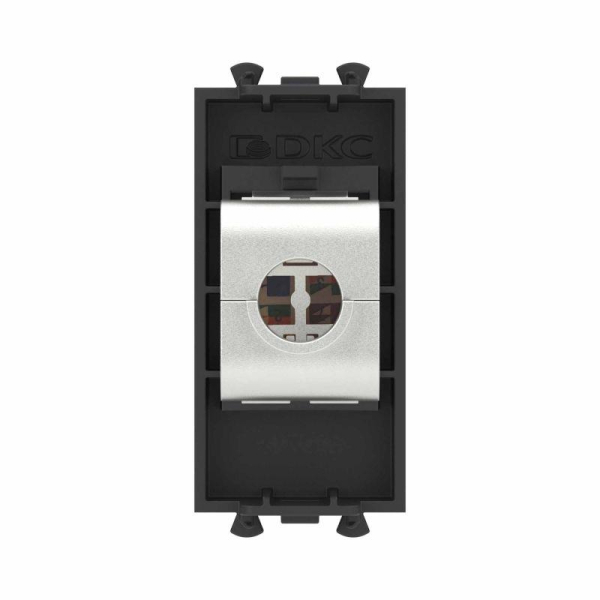 Розетка компьютерная 1мод. Avanti "Черный матовый" RJ45 кат.6A без шторок экранир. модульная механизм DKC 4412771