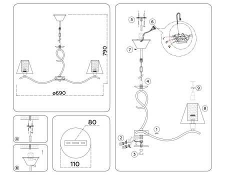 Подвесная люстра Ambrella Light LH57091