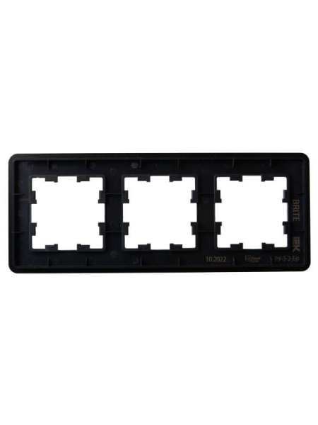 Рамка 3-м BRITE РУ-3-2-Бр стекло черн. RE IEK BR-M32-G-41-K02