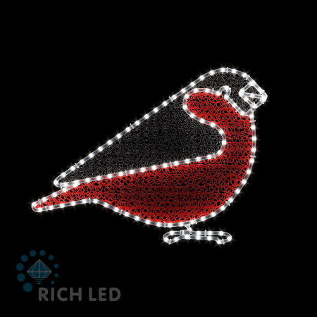 2Д Елочная игрушка Птица, 480х680 мм, Деколэйс, 24В Белый