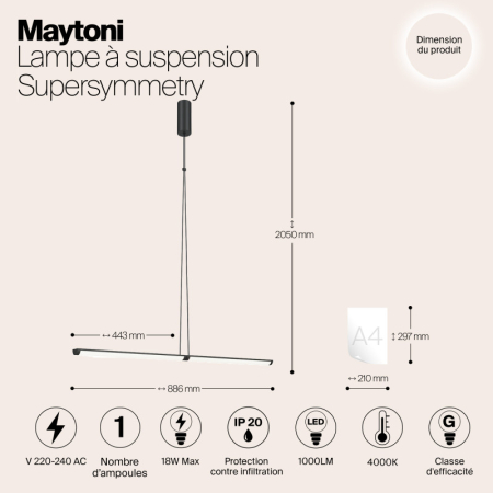 Подвесной светильник Maytoni P096PL-L11BK1