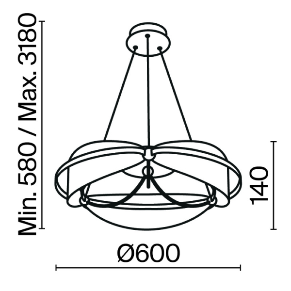 Подвесная люстра Maytoni MOD281PL-L45BS3K