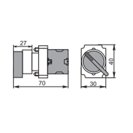 Переключатель BD21 2P короткая ручка NO Rexant 36-5550