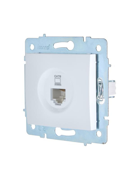 Розетка компьютерная 1-м СП ASTI IP20 RJ45 механизм Cat 6e бел. LEZARD 7081-0288-140