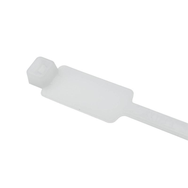 Хомут кабельный 4.8х200 полиамид бел. с табличкой 27х12.9 (уп.100шт) DKC 252190SR-M