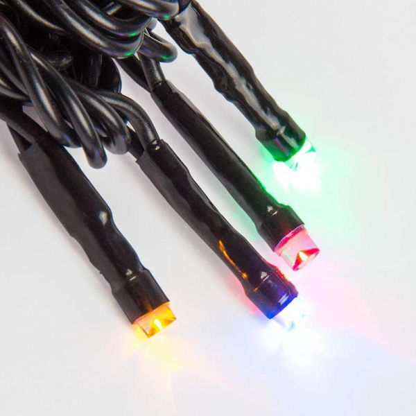 Гирлянда Нить управляемая 20м 200 LED МУЛЬТИКОЛОР (RGYB) черный ПВХ IP65 свечение с динамикой 230В нужен контроллер 217-204 NEON-NIGHT