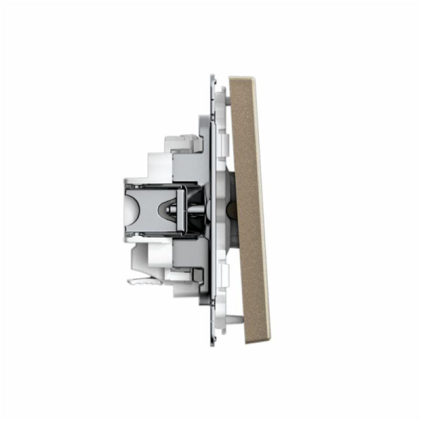 Выключатель кнопочный 1-кл. ArtGallery быстрозажим. клем. механизм шампань SE GAL000515S