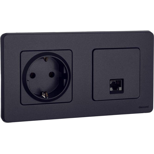 Розетка компьютерная Inspiria RJ45 кат.5E UTP антрацит IEK 673828