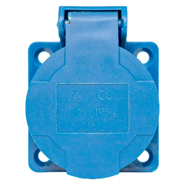 Розетка панельная 112 скрытая 2P+PЕ 16А 220В IP44 с защ. крышкой EKF ps-112-16-220