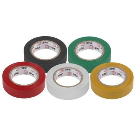 Изолента ПВХ 15ммх10м 5цветов (уп.5шт) ЭРА C0038781