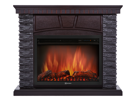 Портал Firelight Porto 25 камень черный, шпон венге