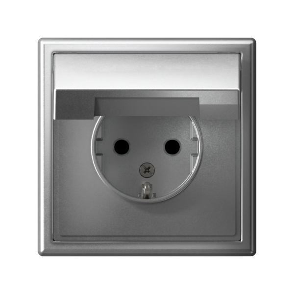 Розетка ArtGallery 16А IP20 с заземл. защ. шторки с крышкой механизм алюм. SE GAL000346