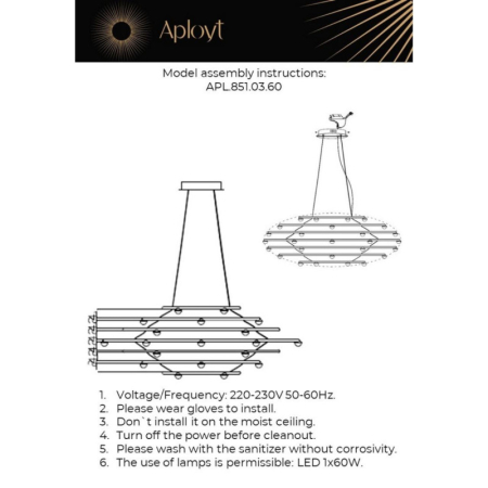 Подвесная люстра APLOYT APL.851.03.60