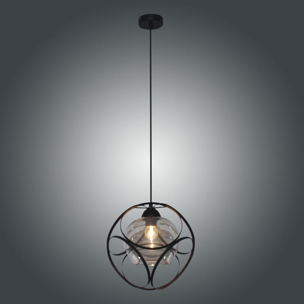 Светильник "Романо" 212 ф310 (плафон 7589) НСБ 01-60-182 Е27 (ИМ) подвесной черн.муар Элетех 1005405228