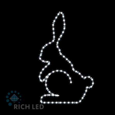 2Д Елочная игрушка Заяц, 850х510 мм, 24В Белый