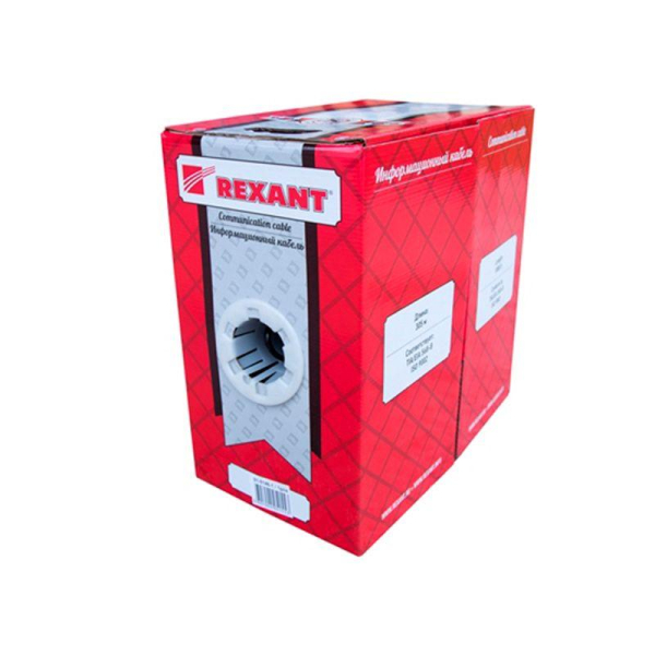 Кабель витая пара F/UTP, CAT 5e, PE, 4PR, 24AWG, OUTDOOR, SOLID, черный, 305м (коробка) REXANT
