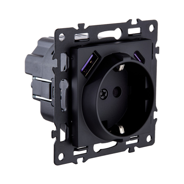 Розетка KOLLINGER AS-016BK