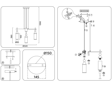 Подвесная люстра Ambrella Light LH55276