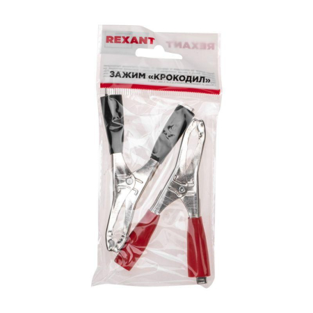 Зажим крокодил, длина 98мм, ток 50A, 2 шт., пакет БОПП REXANT