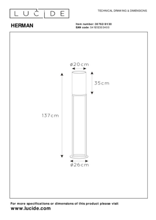 Торшер LUCIDE 30762/81/30