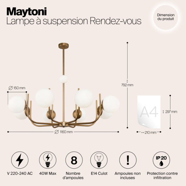 Люстра на штанге Maytoni MOD109PL-08BS