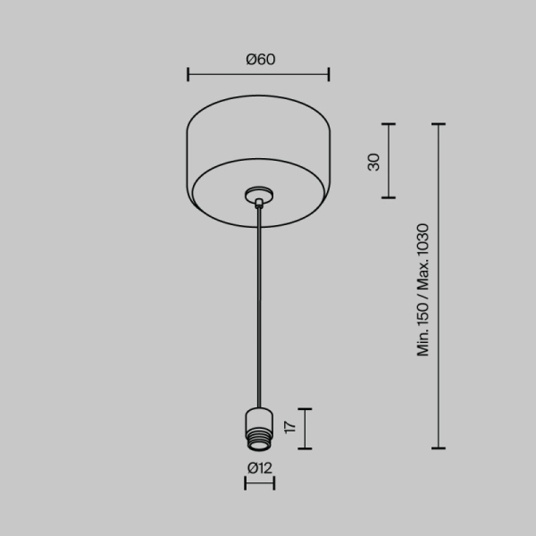 Подвесной комплект Maytoni Technical CA029SW-L1000-B