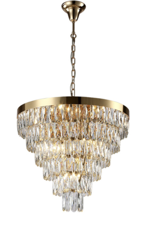 Каскадная люстра Crystal Lux ABIGAIL SP-PL15 D620 GOLD/TRANSPARENT