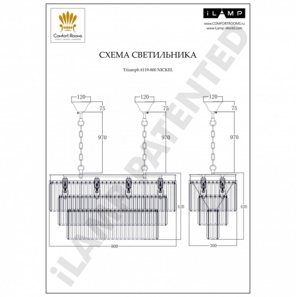 Каскадная люстра iLamp 6119-800 NIC