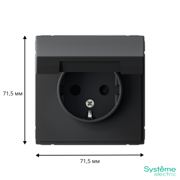 Розетка ArtGallery 16А IP20 с заземл. защ. шторки с крышкой механизм карбон SE GAL001046