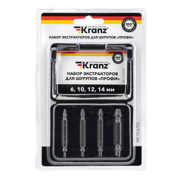 Набор экстракторов для шурупов Профи KRANZ