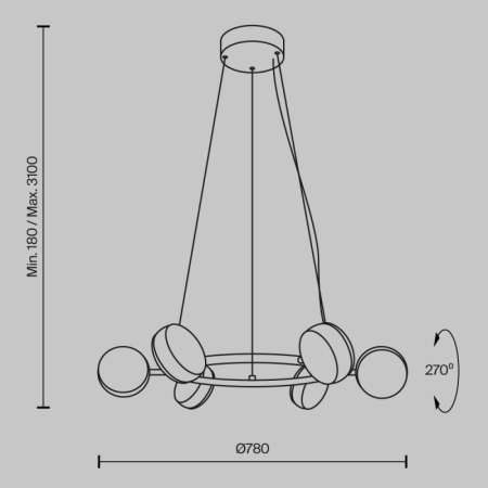 Подвесная люстра Maytoni MOD299PL-L60BC3K