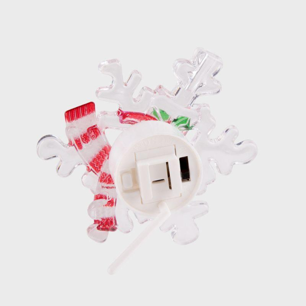 Снеговик на снежинке RGB на присоске