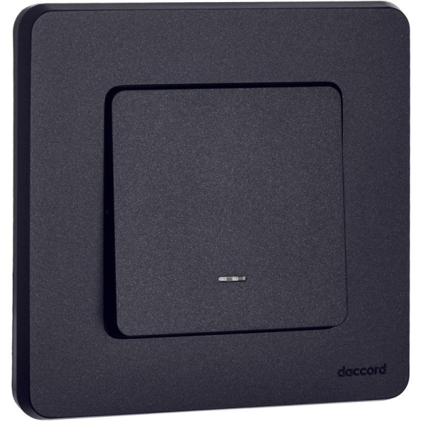 Выключатель 1-кл. Inspiria 10А IP20 250В 10AX с подсветкой/индикацией механизм антрацит IEK 673613