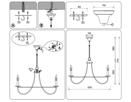 Подвесная люстра Ambrella Light TR9615