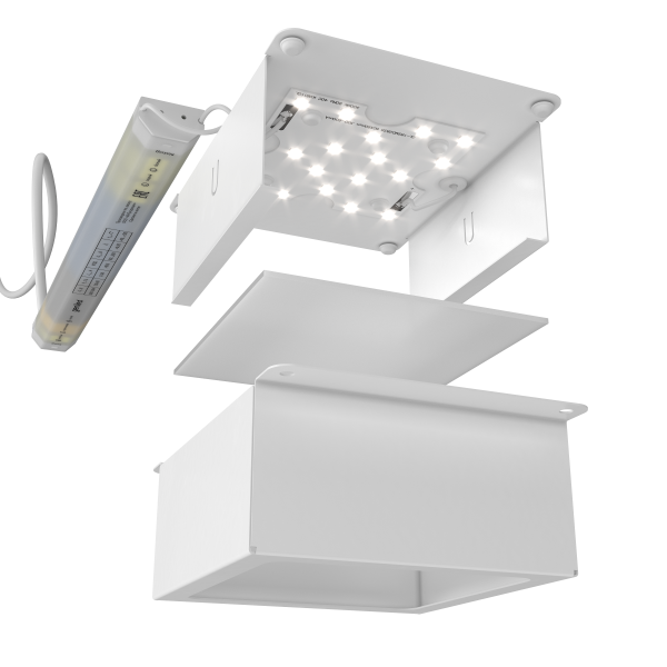 Комплект светильников Geniled Griliato Tetris x6 для ячейки 100x100 60Вт 5000К Опал Черный