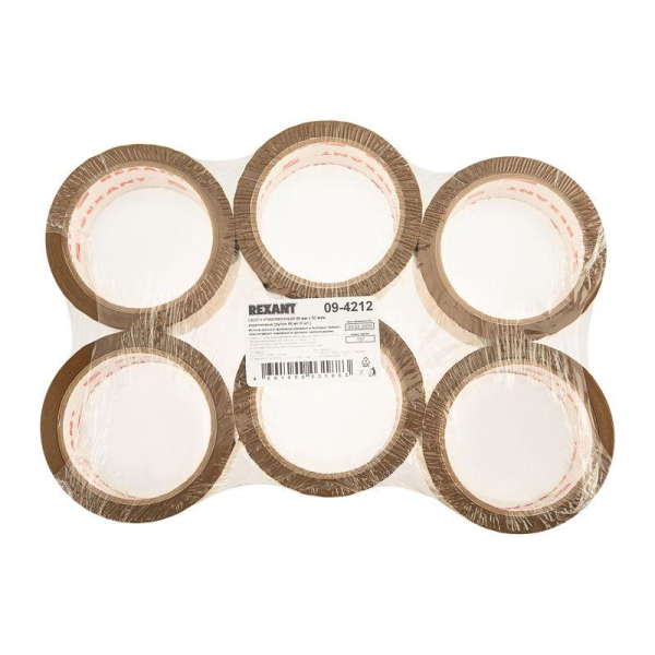 Скотч упаковочный REXANT 48 мм х 50 мкм, коричневый, рулон 66 м