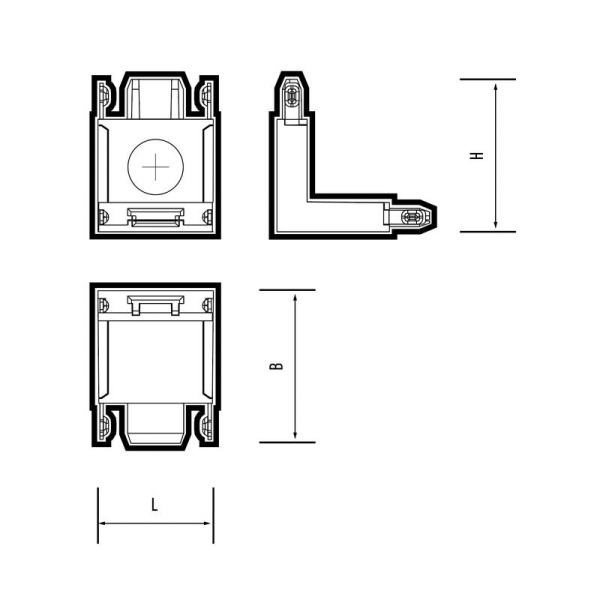 Коннектор Метр16 CV-BL V-обр. накладной шинопровод низковольтный Pro черн. JazzWay 5057319