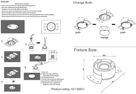 Crystal Lux Светильник встраиваемый Crystal Lux CLT 050C1 WH-GO