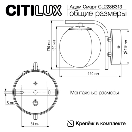 Бра Citilux CL228B313