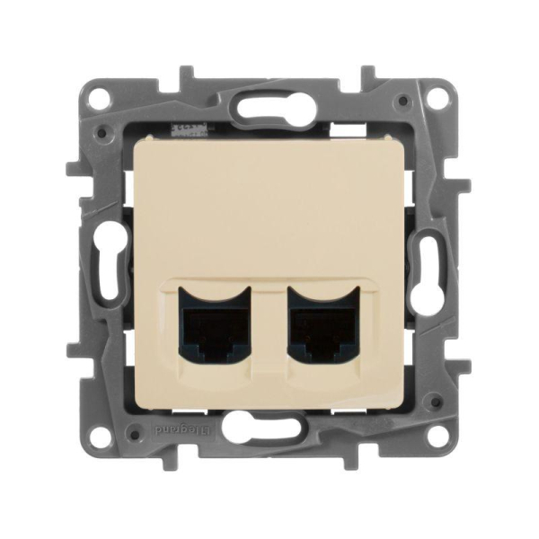 Розетка компьютерная 2-м СП Etika RJ45 кат.5E UTP механизм сл. кость IEK 672355